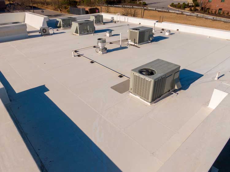 HVAC units on a commercial roof.