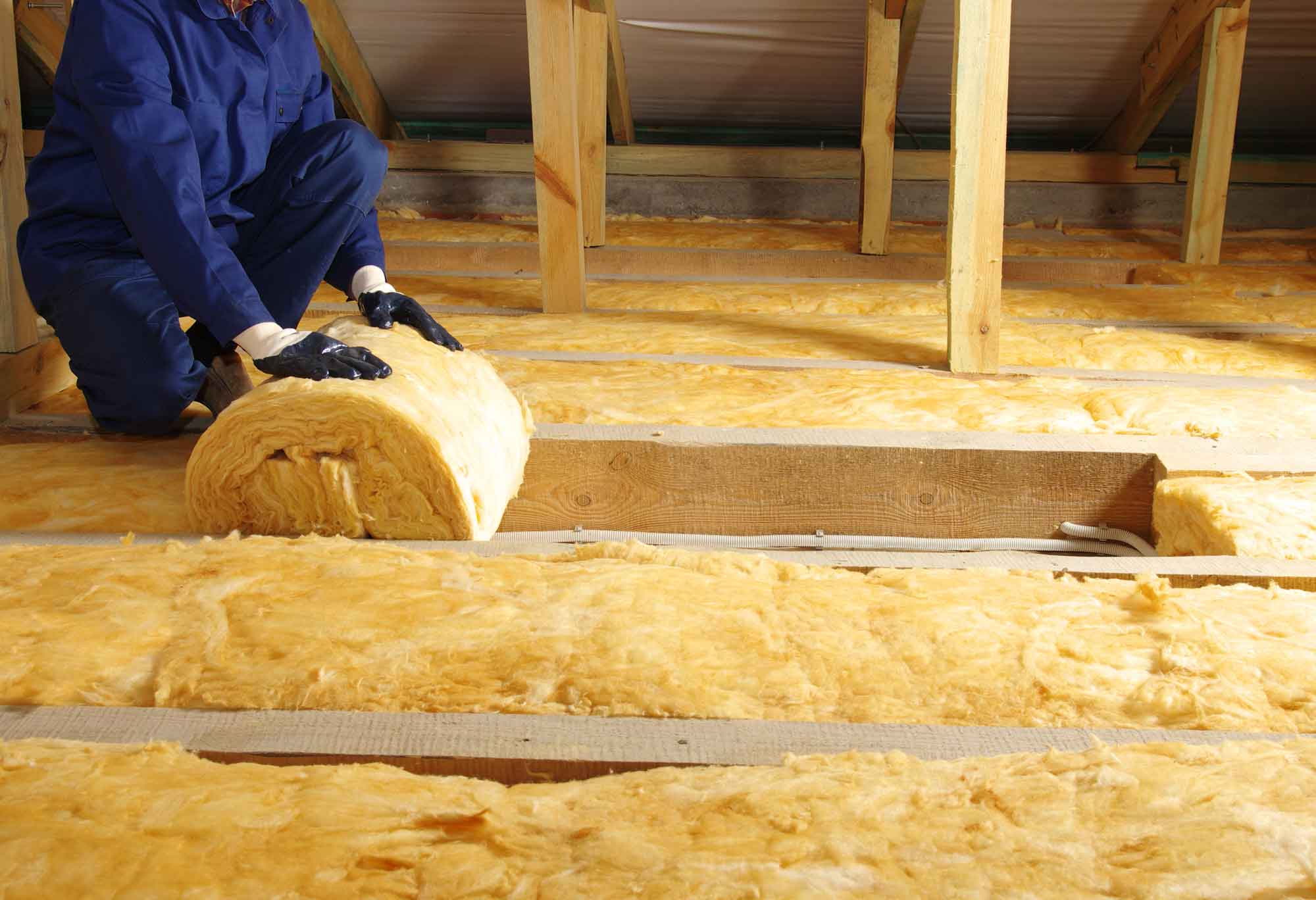 Man Installing Insulation